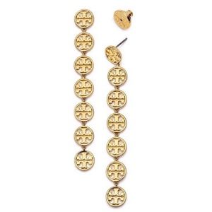 TORY BURCH • Gold Linear Logo Earrings